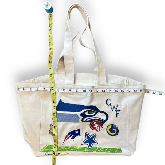 Custom Seattle Seahawks Embroidered Tote Bag NWOT - Picture 4 of 5